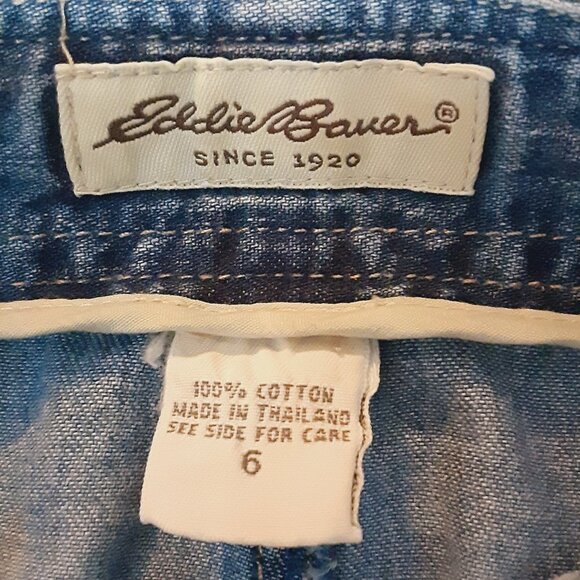 Vintage Y2K Eddie Bauer Sz 6 Blue Jeans * High-Waist Denim * Button Zip String - Picture 2 of 9